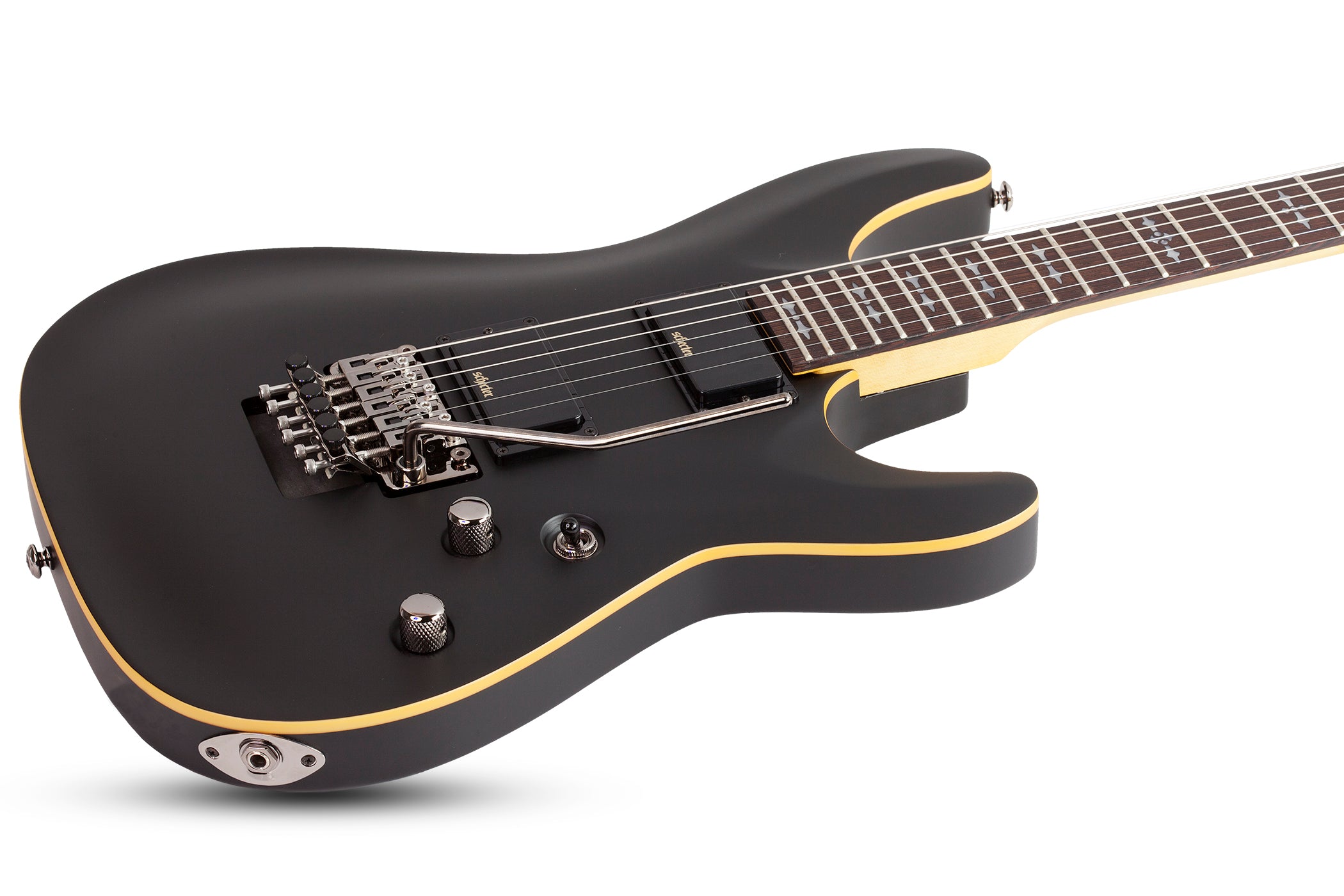 Schecter DEMON-FR-SBK Aged Satin Black Guitar 3661-SHC