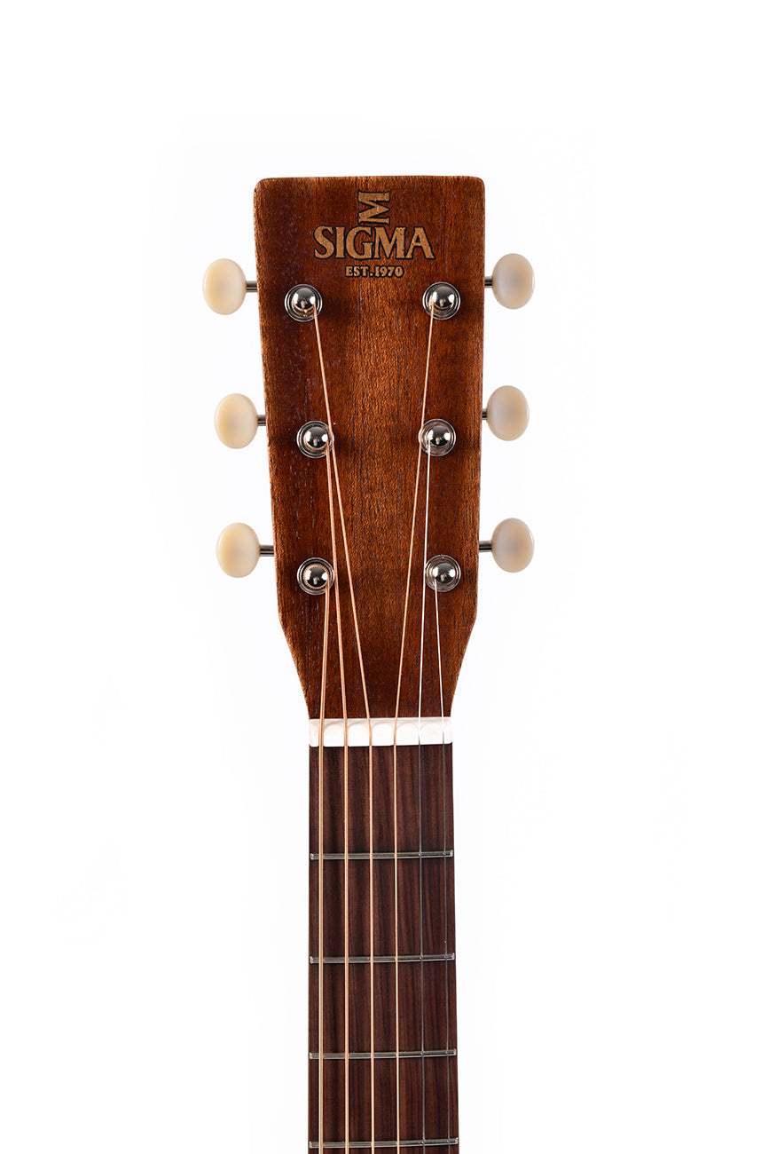 Sigma Guitars Aged Dreadnought Acoustic / Electric Guitar, Distressed Satin DM-15E-AGED