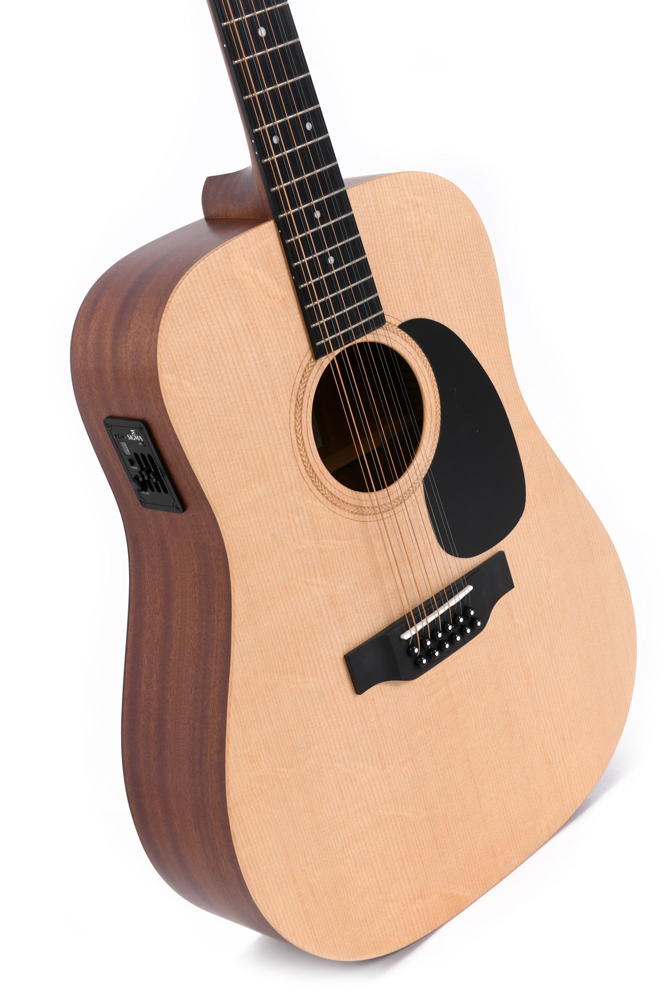 Sigma Guitars 12 String Electric Acoustic Guitar, Natural DM12E+