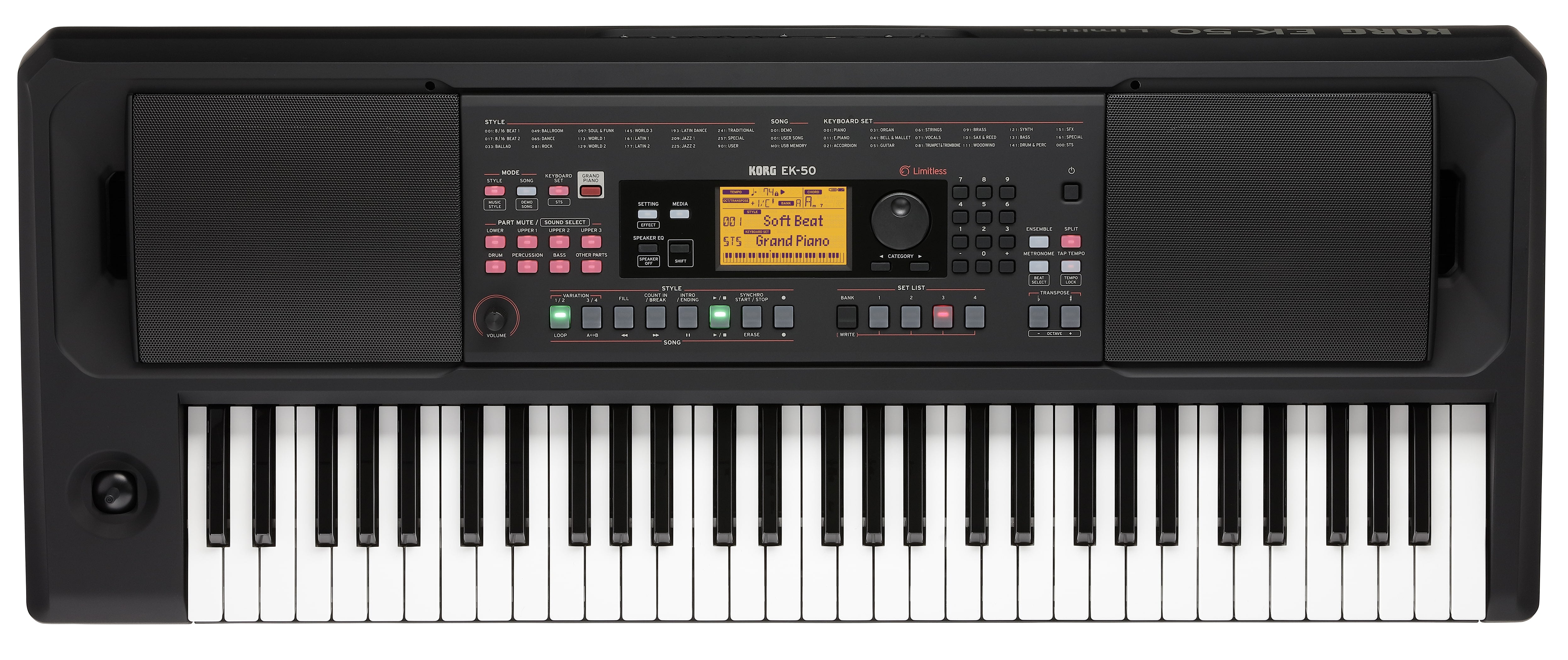 Korg 61-Key Entertainer Keyboard Great Sound Light And Portable EK50L