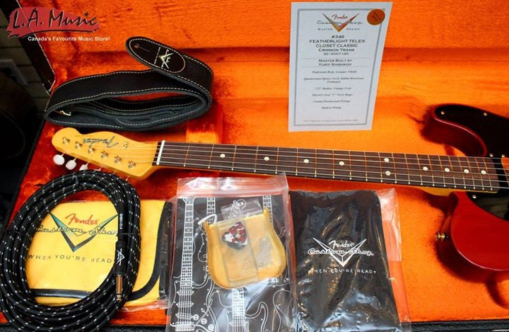 Fender Custom Shop #346 Master Built Yuriy Shishkov Feather Light Telecaster Closet Classic Crimson Trans 9216007160 - L.A. Music - Canada's Favourite Music Store!