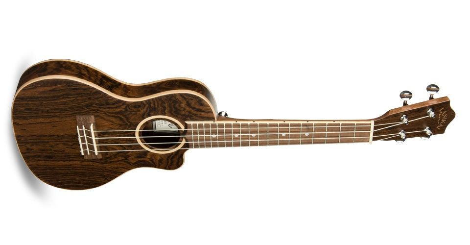 Lanikai and Kohala Concert Cutaway Ukulele with Bocote Body Walnut Fingerboard and Shadow Electronics Natural