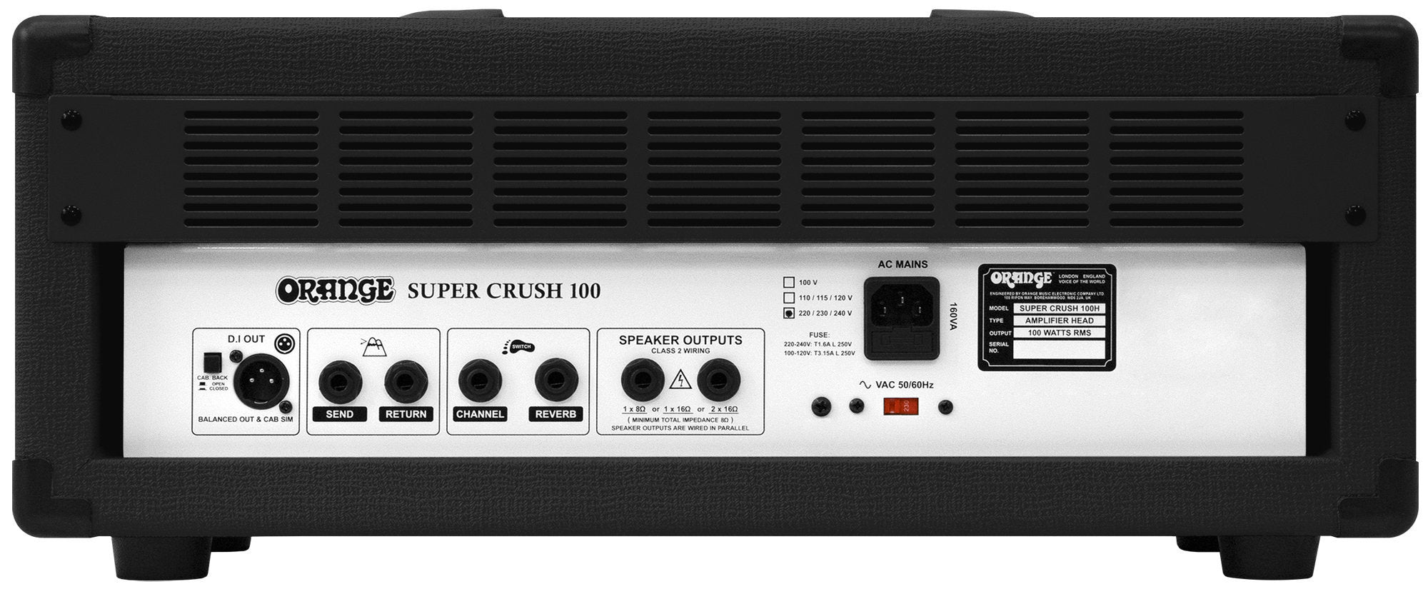 Orange Super Crush 100 Guitar Amp Head - Black