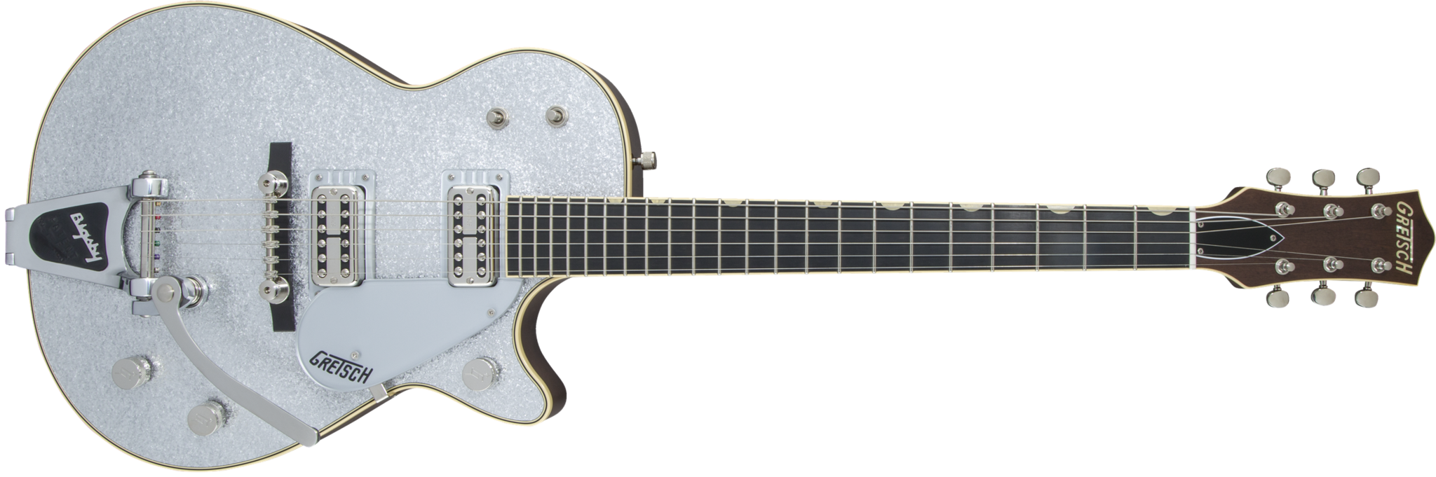Gretsch G6129T-59 Vintage Select Silver Jet with Case — L.A. Music Gretsch G6129T-59 Vintage Select Silver Jet with Case — L.A. Music