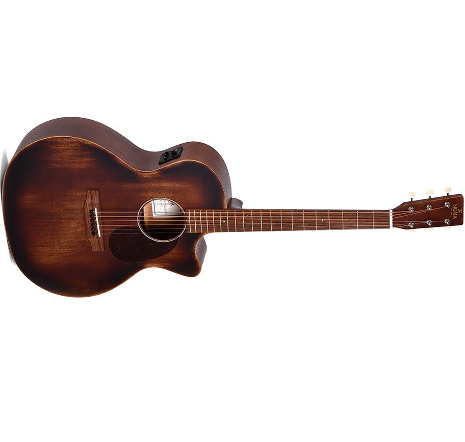 Sigma Guitars Fishman Presys II Electric / Acoustic Guitar, Distressed Satin GMC-15E-AGED
