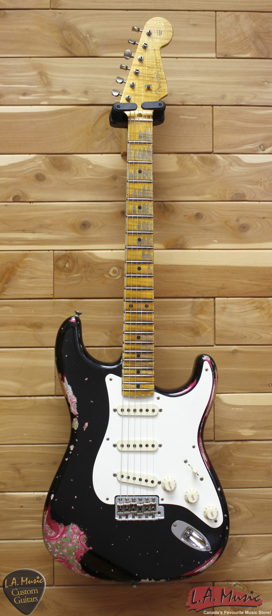 Fender Custom Shop Limited Edition 1957 Stratocaster Heavy Relic Black Over Paisley 9235302306 - L.A. Music - Canada's Favourite Music Store!