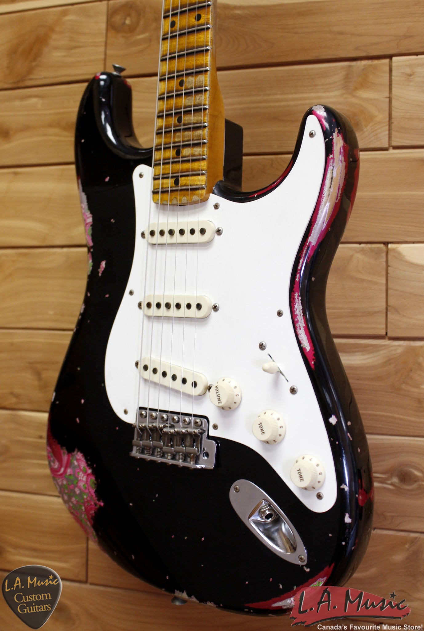 Fender Custom Shop Limited Edition 1957 Stratocaster Heavy Relic Black Over Paisley 9235302306 - L.A. Music - Canada's Favourite Music Store!