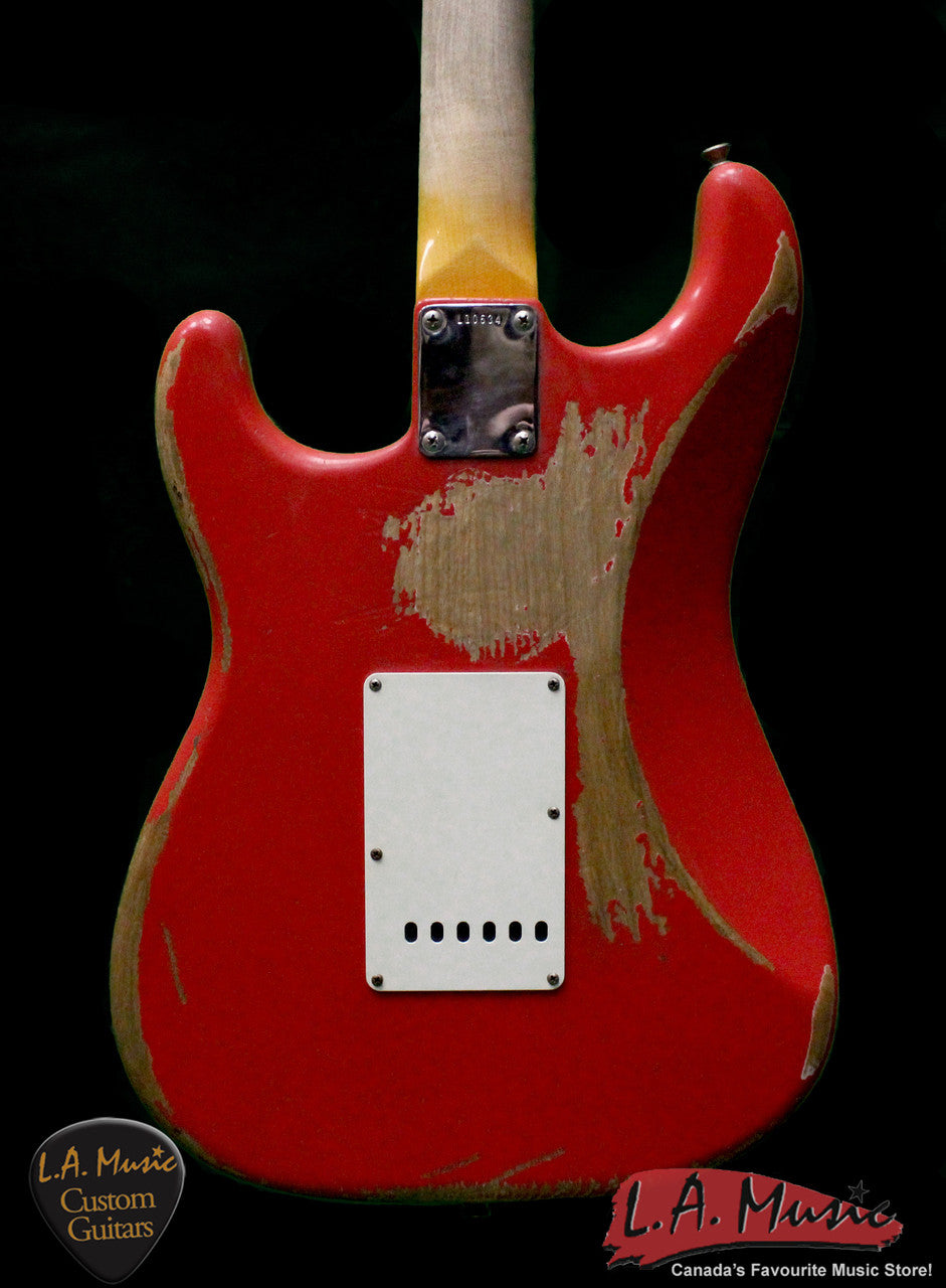 Fender Custom Shop L-Series 1964 Stratocaster Super Heavy Relic Fiesta Red Rosewood 9231990840 - Serial Number - L10634 - L.A. Music - Canada's Favourite Music Store!