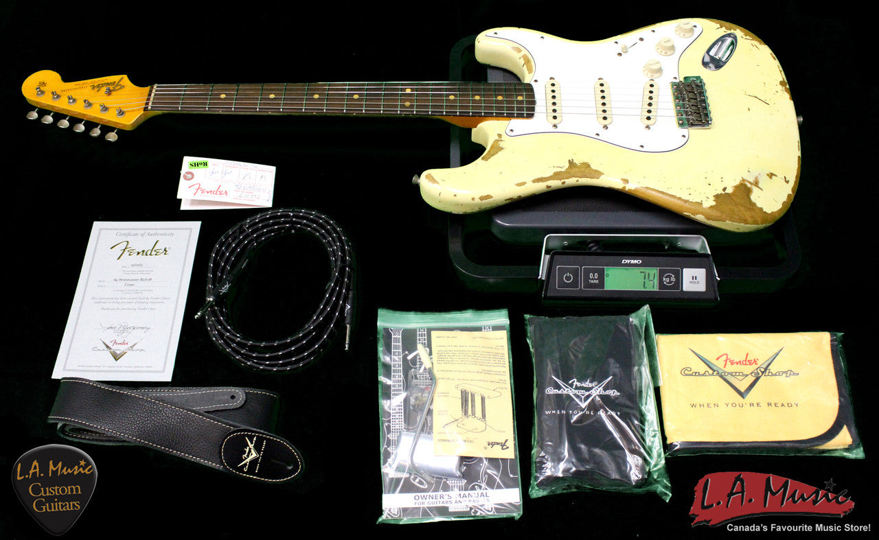 Fender Custom Shop L-Series 1964 Stratocaster Super Heavy Relic Vintage White Rosewood 9231990841 - L.A. Music - Canada's Favourite Music Store!