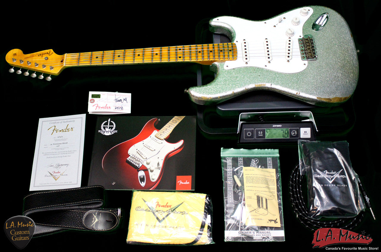 Fender Custom Shop 1954 Heavy Relic Stratocaster Sliver Sparkle 9230054817 - Serial Number - XN2518 - L.A. Music - Canada's Favourite Music Store!