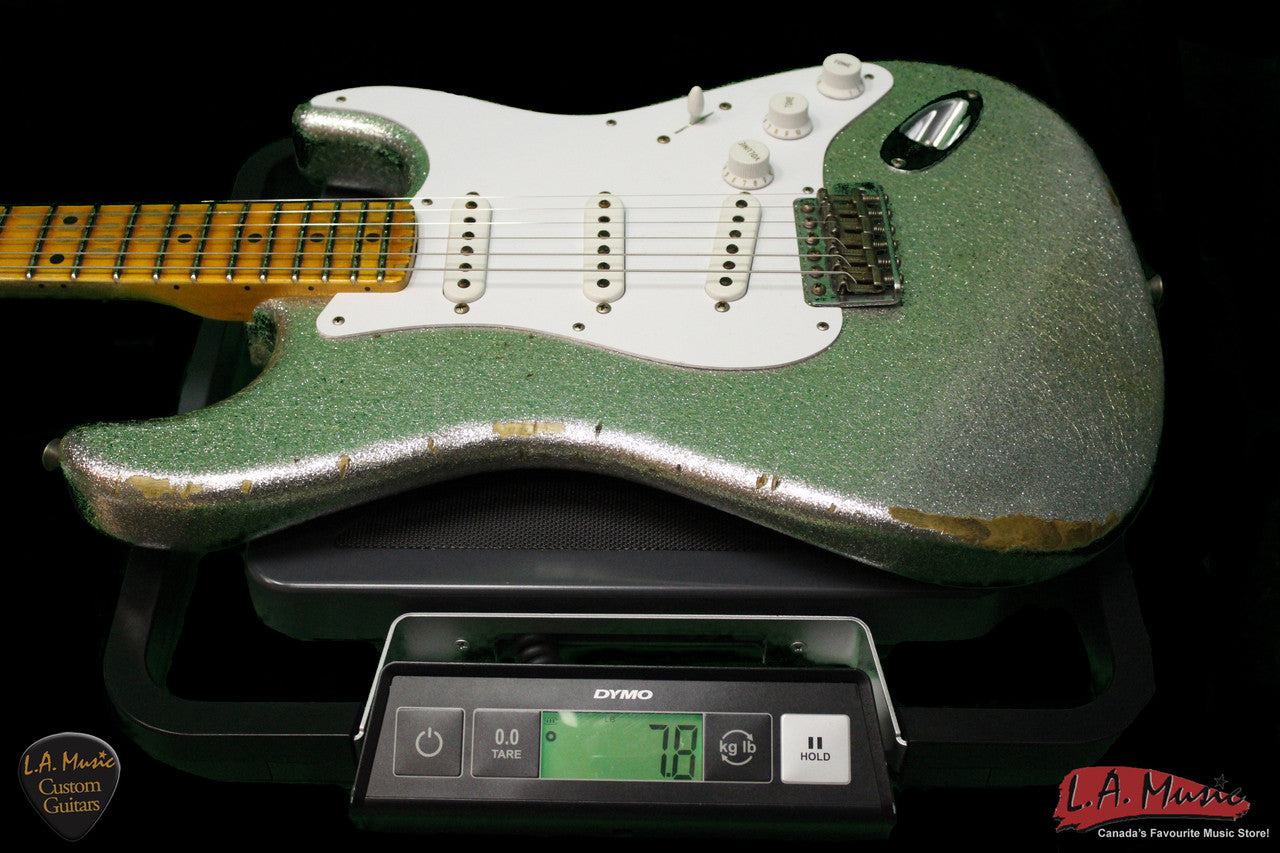 Fender Custom Shop 1954 Heavy Relic Stratocaster Sliver Sparkle 9230054817 - Serial Number - XN2518 - L.A. Music - Canada's Favourite Music Store!