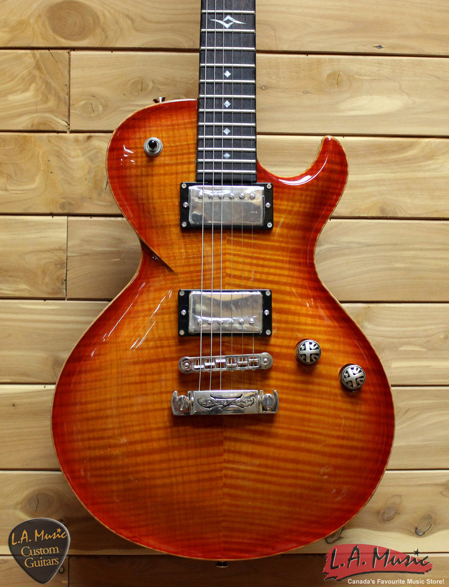 DBZ Bolero Guitar Flame Top Amber Cherry Sunburst Made in China 