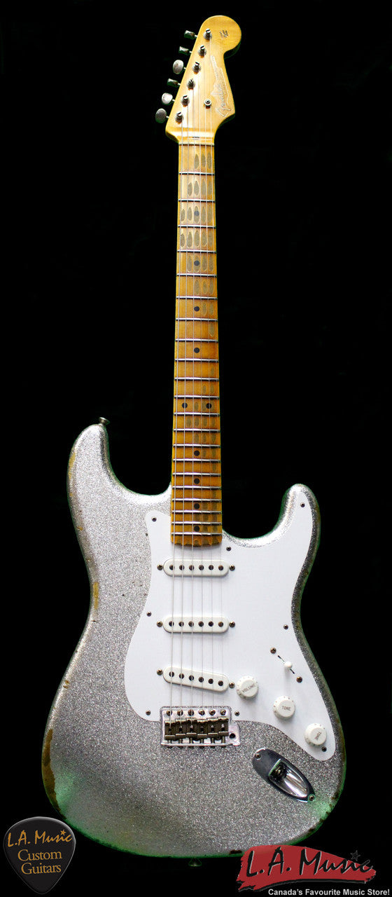 Fender Custom Shop 1954 Heavy Relic Stratocaster Sliver Sparkle 9230054817 - Serial Number - XN2518 - L.A. Music - Canada's Favourite Music Store!