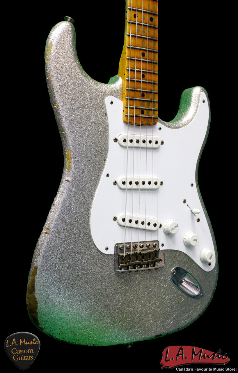 Fender Custom Shop 1954 Heavy Relic Stratocaster Sliver Sparkle 9230054817 - Serial Number - XN2518 - L.A. Music - Canada's Favourite Music Store!