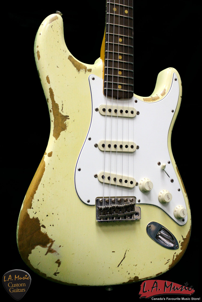 Fender Custom Shop L-Series 1964 Stratocaster Super Heavy Relic Vintage White Rosewood 9231990841 - L.A. Music - Canada's Favourite Music Store!