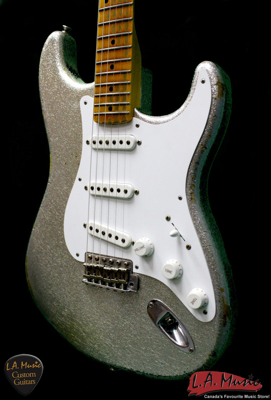 Fender Custom Shop 1954 Heavy Relic Stratocaster Sliver Sparkle 9230054817 - Serial Number - XN2518 - L.A. Music - Canada's Favourite Music Store!