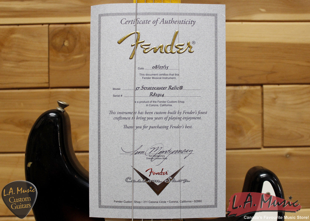 Fender Custom Shop 1957 Relic Stratocaster, Maple Fingerboard, 2-Color Sunburst 1555702803 - L.A. Music - Canada's Favourite Music Store!