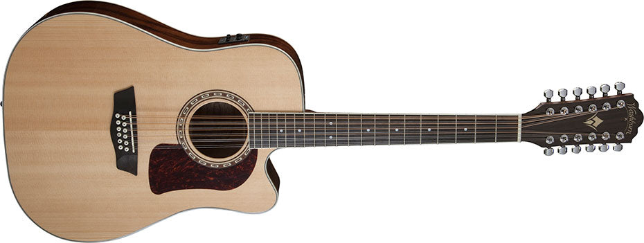 Washburn Heritage 10 Series Acoustic Cutaway Guitar, Natural HD10SCE12-O