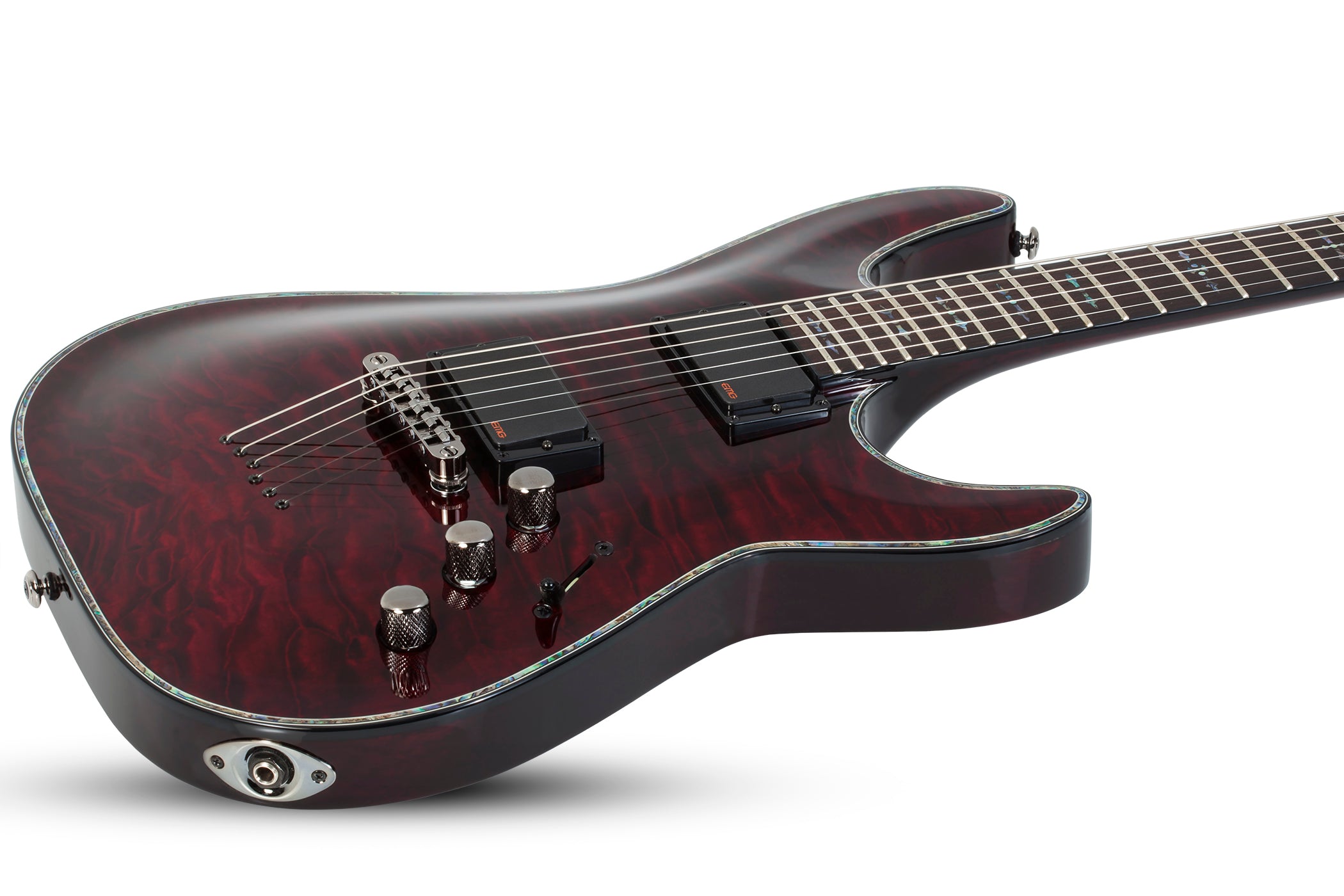 Schecter Hellraiser Series C-1-HR-BCH Black Cherry Guitar with EMG 81TW 89 Pickups 1788-SHC