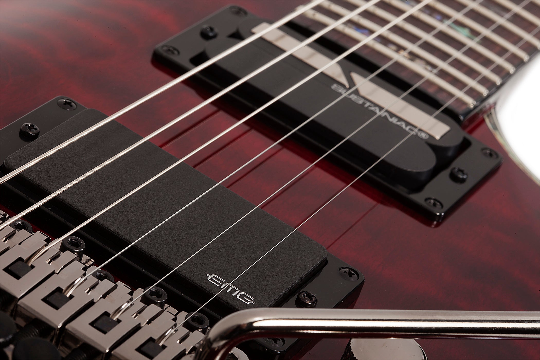 Schecter Hellraiser Series HR-C-1-FR-S-BCH Black Cherry Guitar with FR and Sustainiac and EMG 81 1826-SHC