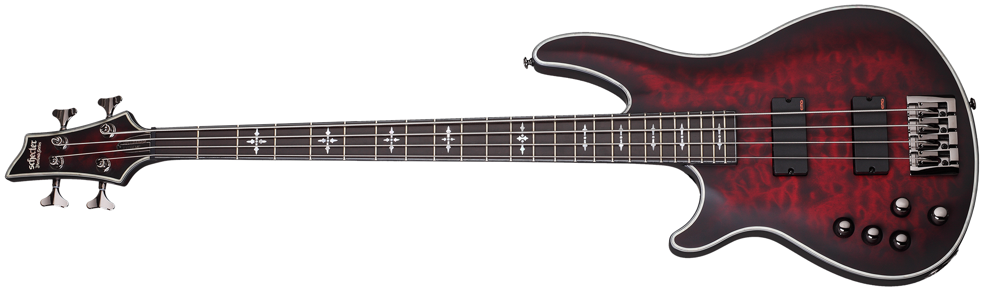 Schecter HR-EXTREME-4-LH-CRBS Crimson Burst 4 String Bass with EMG 35TW Pickups 1912-SHC