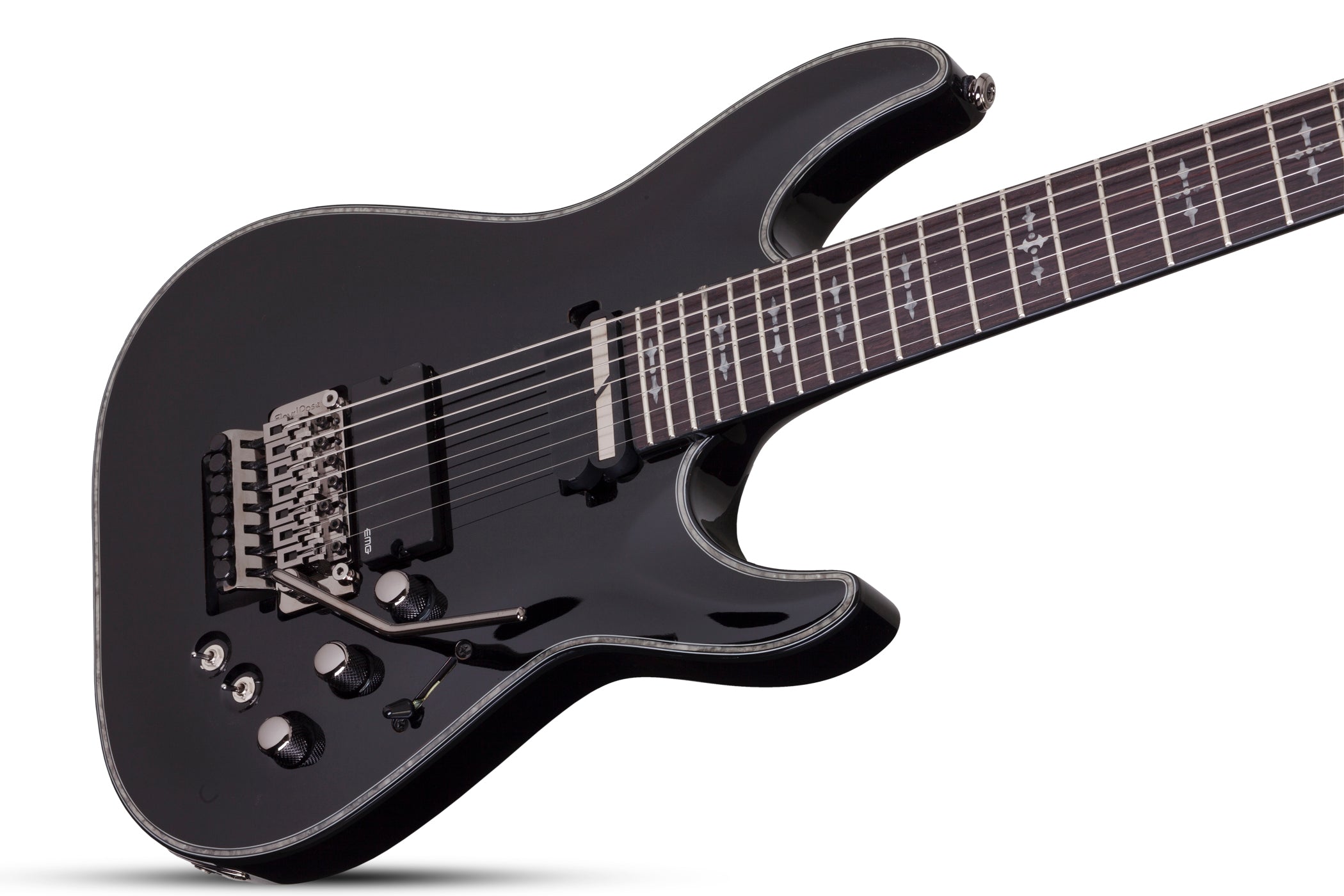 Schecter C 7 FR Hellraiser S BLK Gloss Black 7 String Guitar with FR and Sustainiac and EMG 81 1830-SHC