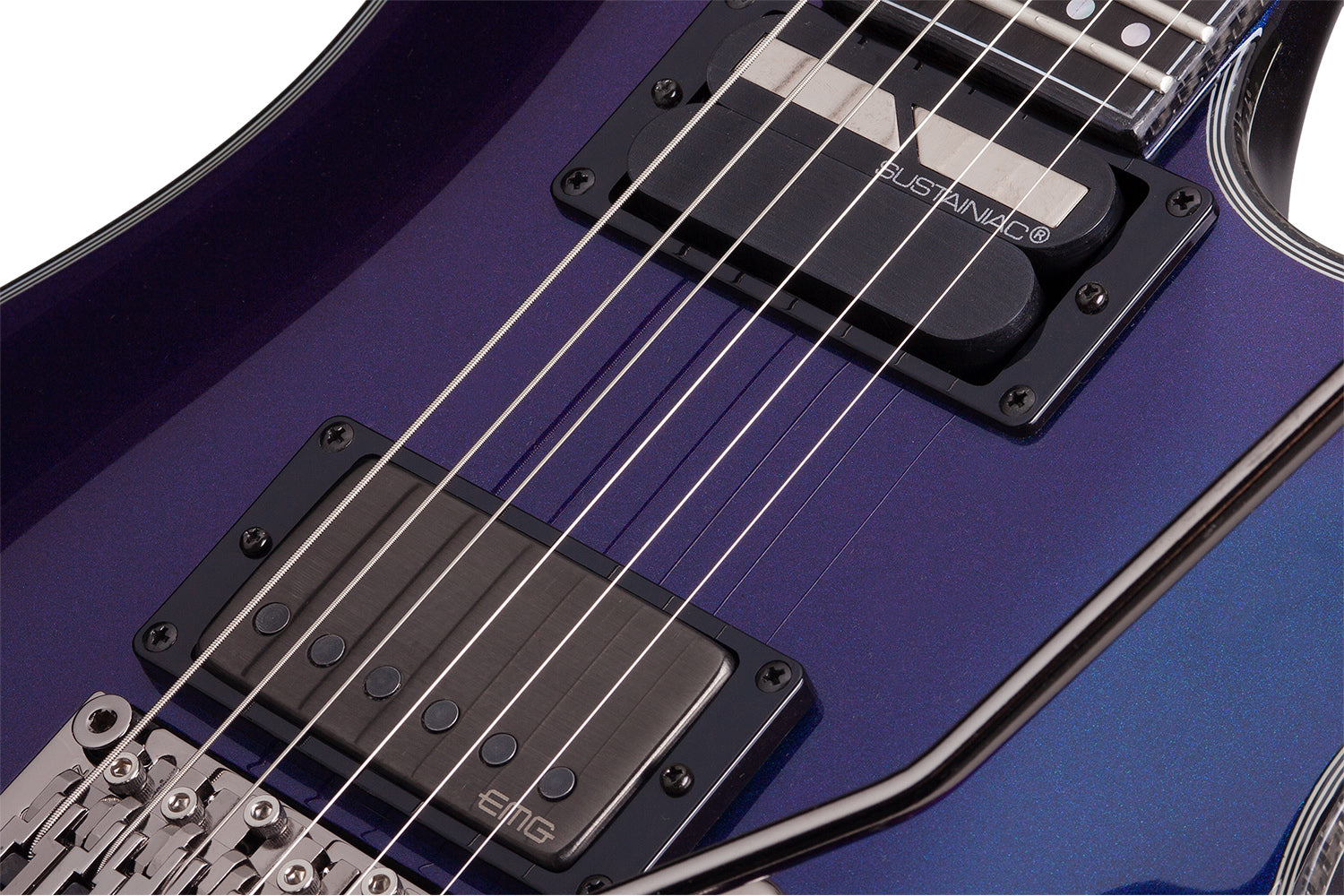 Schecter Hellraiser Hybrid C-1 FR S w/ sustainiac Ultra Violet 1955-SHC SERIAL NUMBER W24071661 - 8.0 LBS