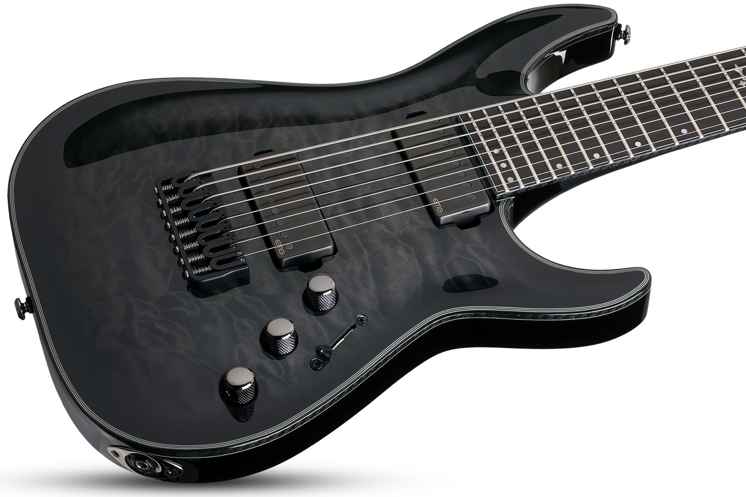 Schecter HELLRAISER HR-HYBRID-C-8-TBB Trans Black Burst 8 String Guitar with EMG 57 8H, 66 8H Pickups 1925-SHC