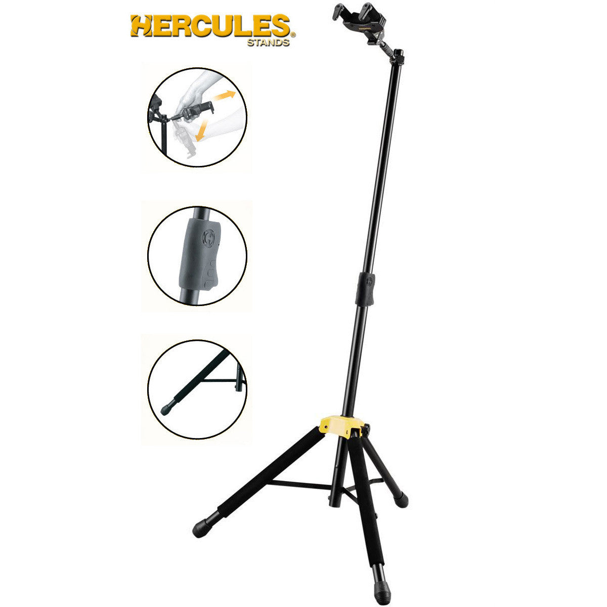 Hercules Auto Grip System (Ags) Single Guitar Stand W/Foldable Yoke GS —  L.A. Music