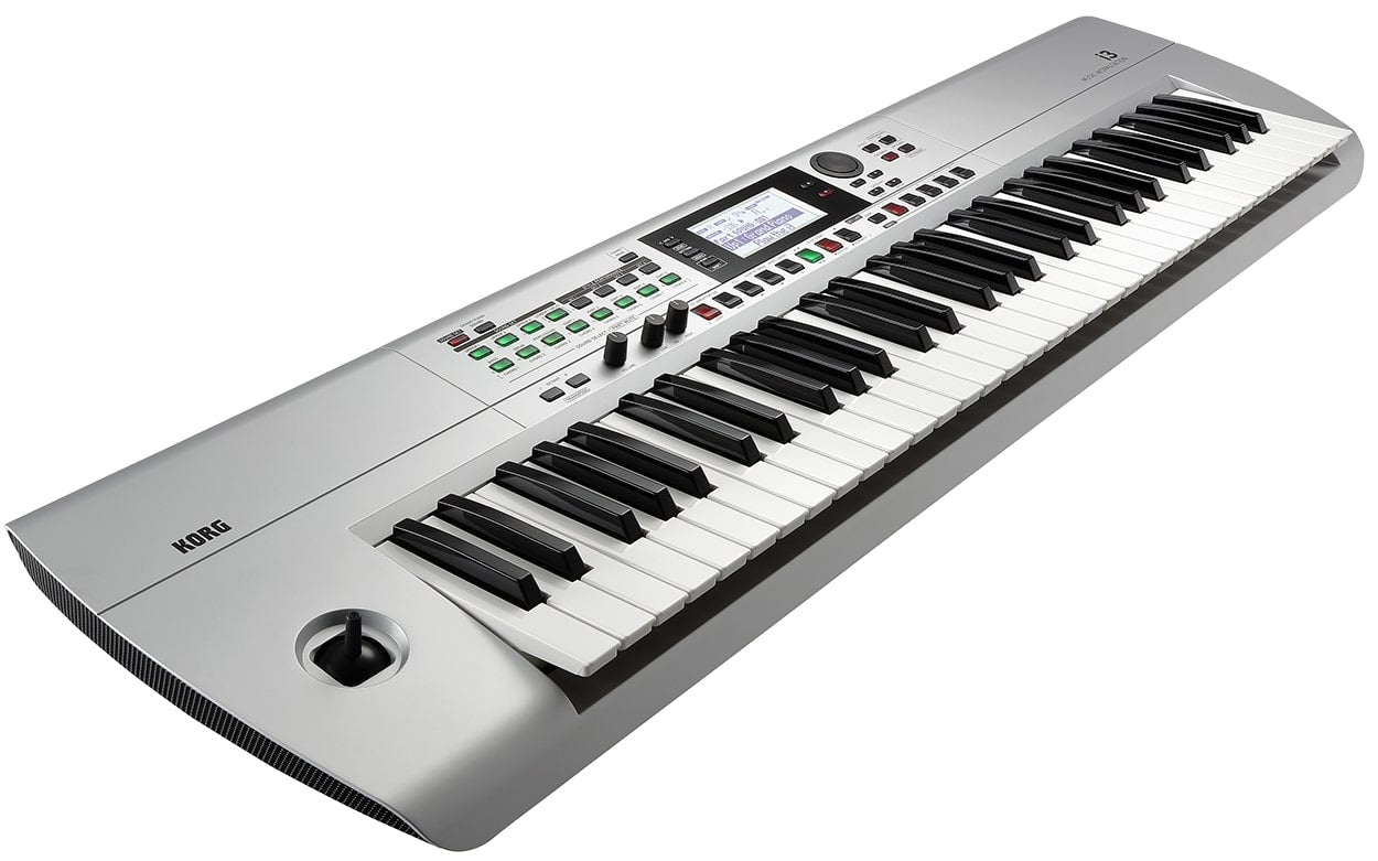 Korg 61-Key Interactive Workstation With Backing Tracks, 64 Note Poly And Sequencer, Silver I3MS