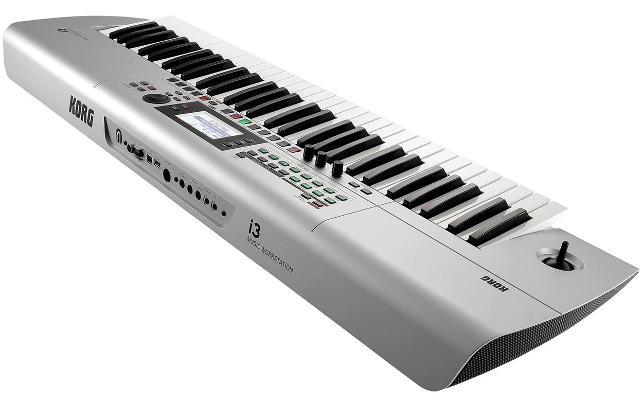 Korg 61-Key Interactive Workstation With Backing Tracks, 64 Note Poly And Sequencer, Silver I3MS