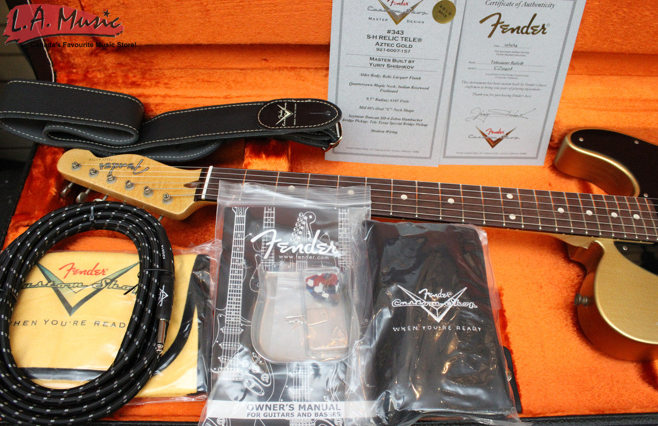 Fender Custom Shop #343 Master Built Yuriy Shishkov S-H Relic Telecaster Aztec Gold 9216007157 - L.A. Music - Canada's Favourite Music Store!