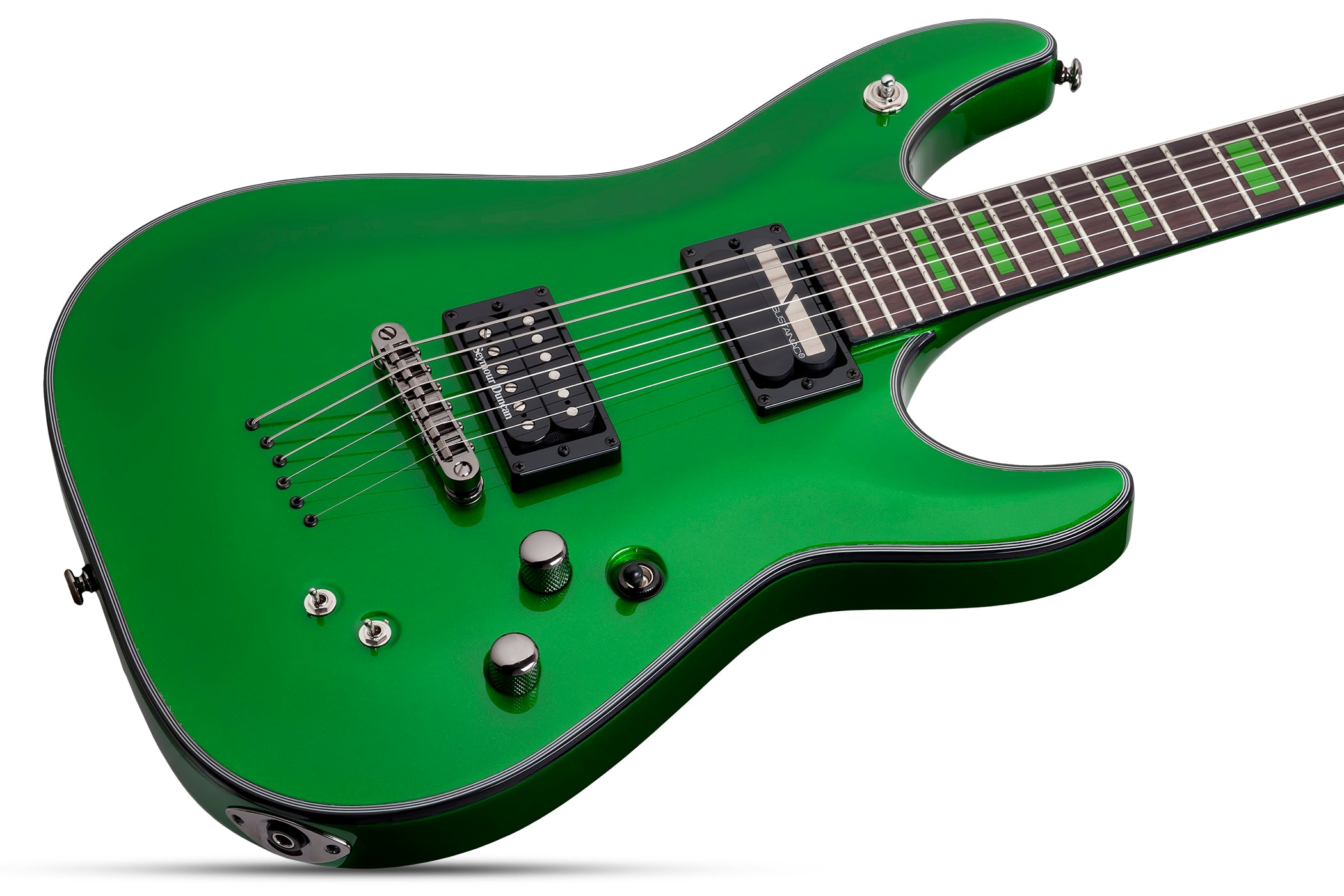 Schecter KENNY HICKEY C 1 EX SG Steele Green Guitar with Sustainiac & SD JB SH 4 221-SHC