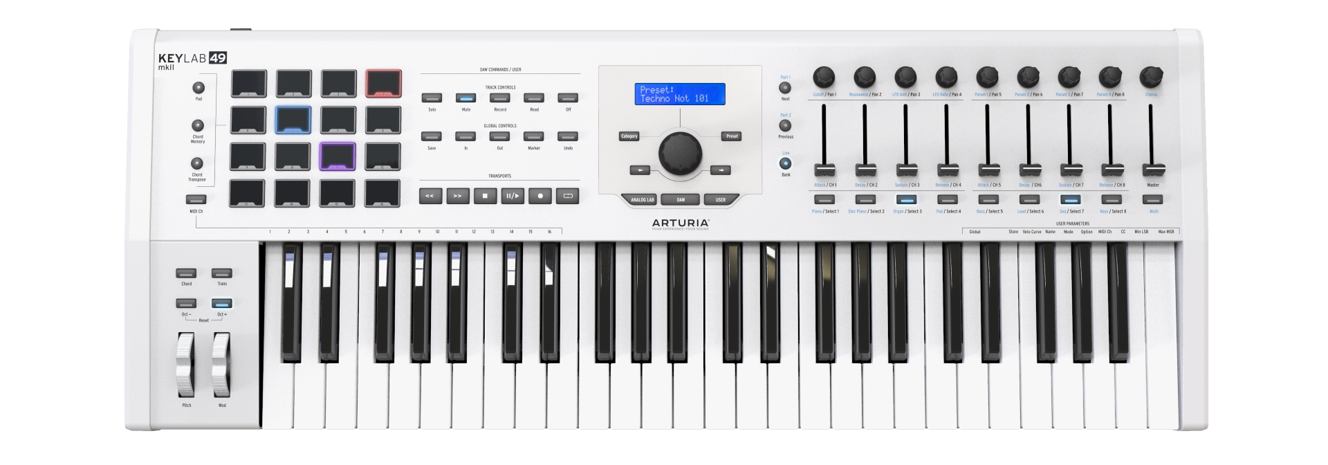 Software　MKII　Arturia　(White)-　Professional　Controller　KeyLab　and　49　MIDI