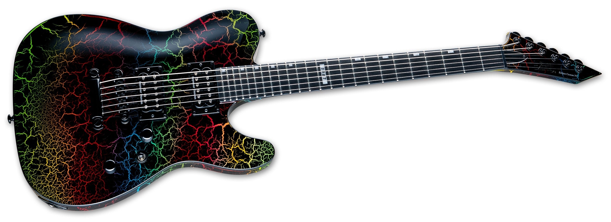 ESP LTD Eclipse NT 87 Electric Guitar, Rainbow Crackle LECLIPSENT87RBCRK