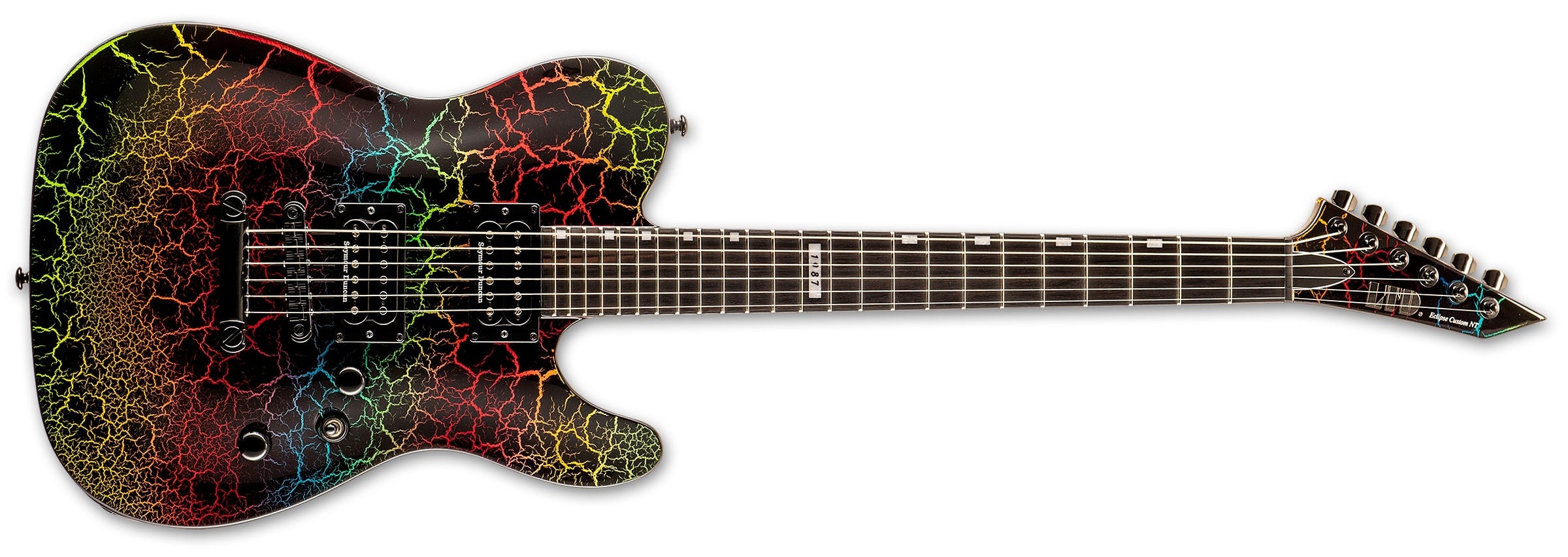 ESP LTD Eclipse NT 87 Electric Guitar, Rainbow Crackle LECLIPSENT87RBCRK