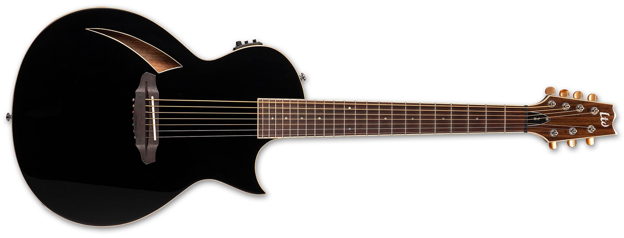ESP LTD TL-7 7 String Acoustic / Electric Guitar Black LTL7BLK