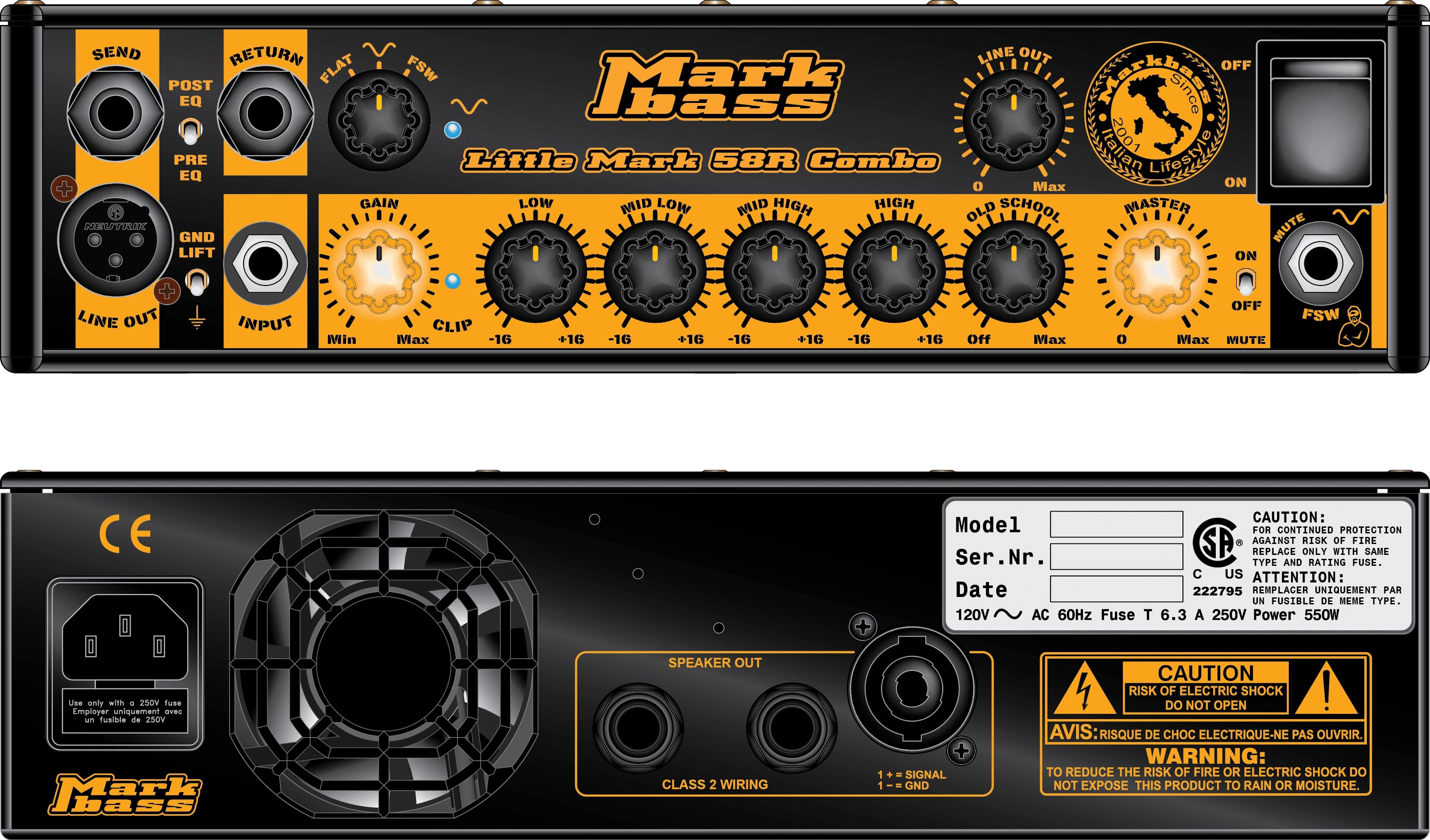 Markbass 1×12” 500w Neodymium Custom Bass Combo Amp With Hi-fi Tweeter MB58R-CMD121PURE
