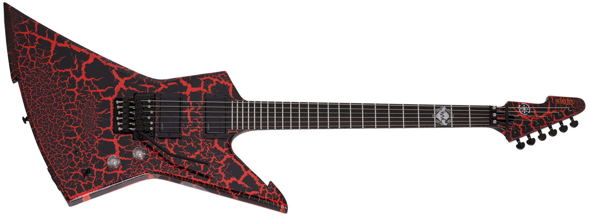Schecter BalSac E-1 FR Electric Guitar Black Orange Crackle 1559-SHC