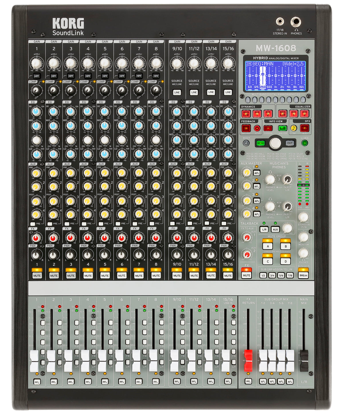 Korg 16-Channel Hybrid Analog Digital Mixer MW1608