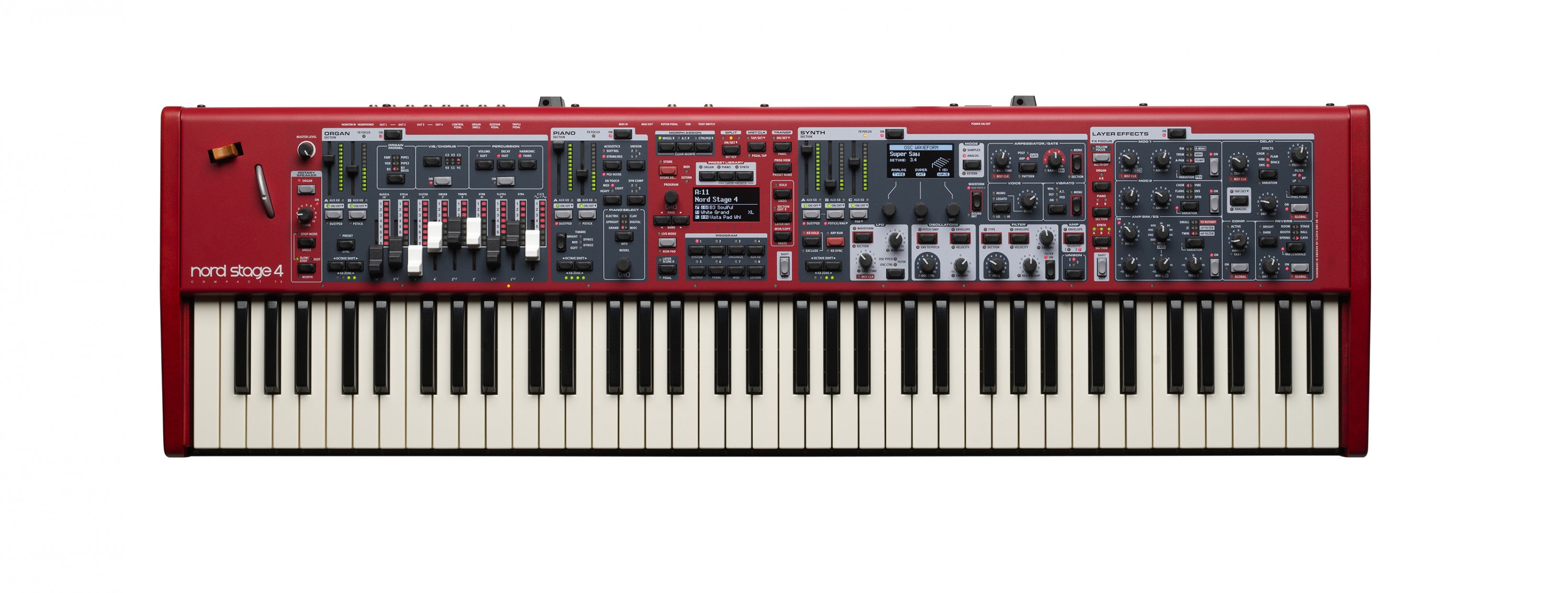 NORD Stage 4 Compact 73-Note Semi-Weighted Waterfall Triple Sensor Key