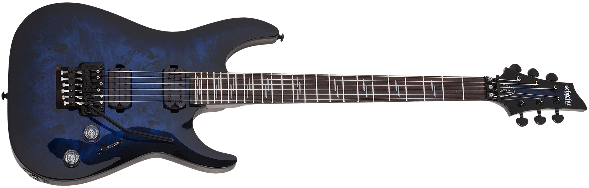 Schecter Omen Elite 6 Floyd Rose Electric Guitar See-Thru Blue Burst 2455-SHC