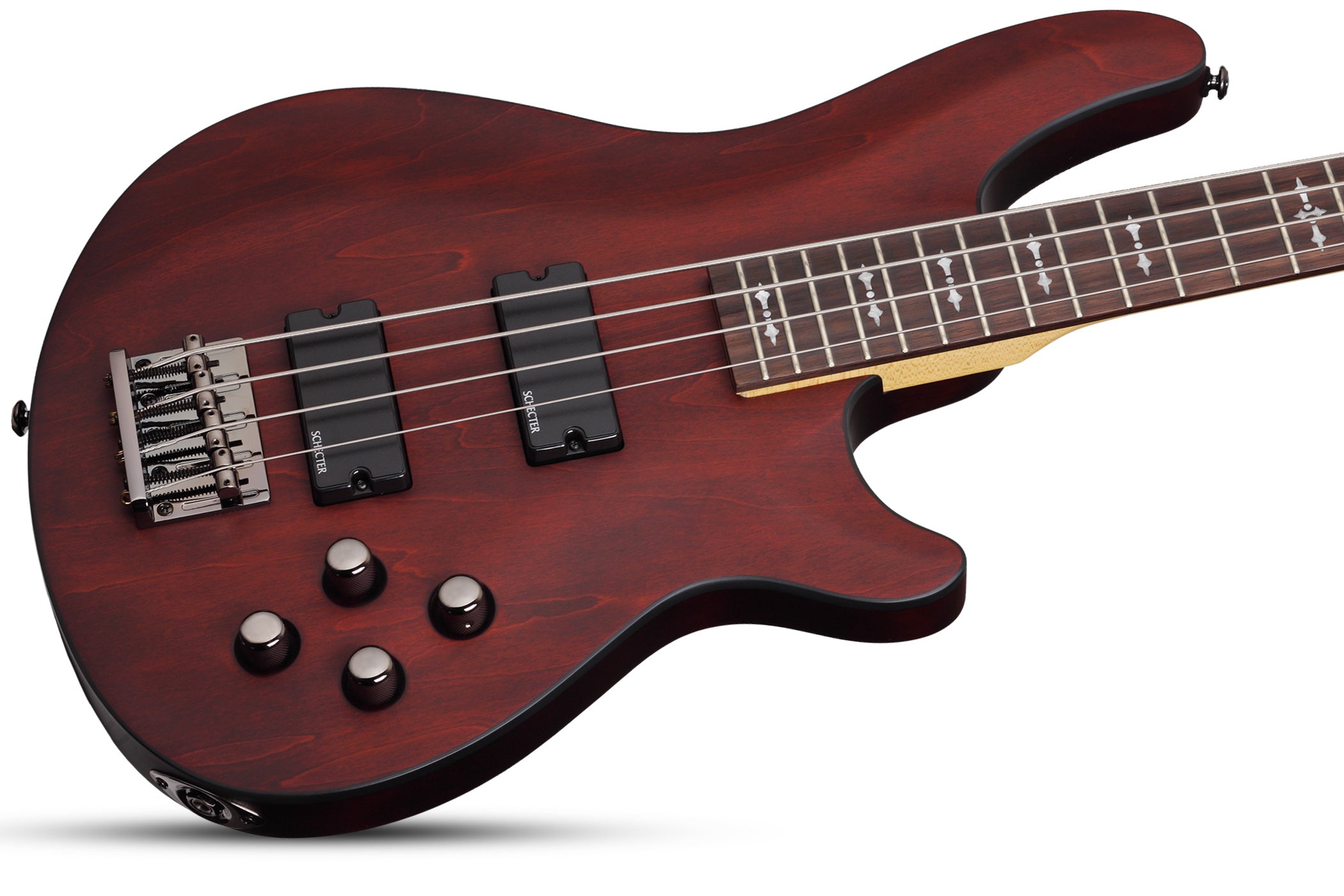 Schecter Omen Series OMEN-4-WSN Walnut Satin 4 String Bass with Schecter Diamond Bass 2091-SHC