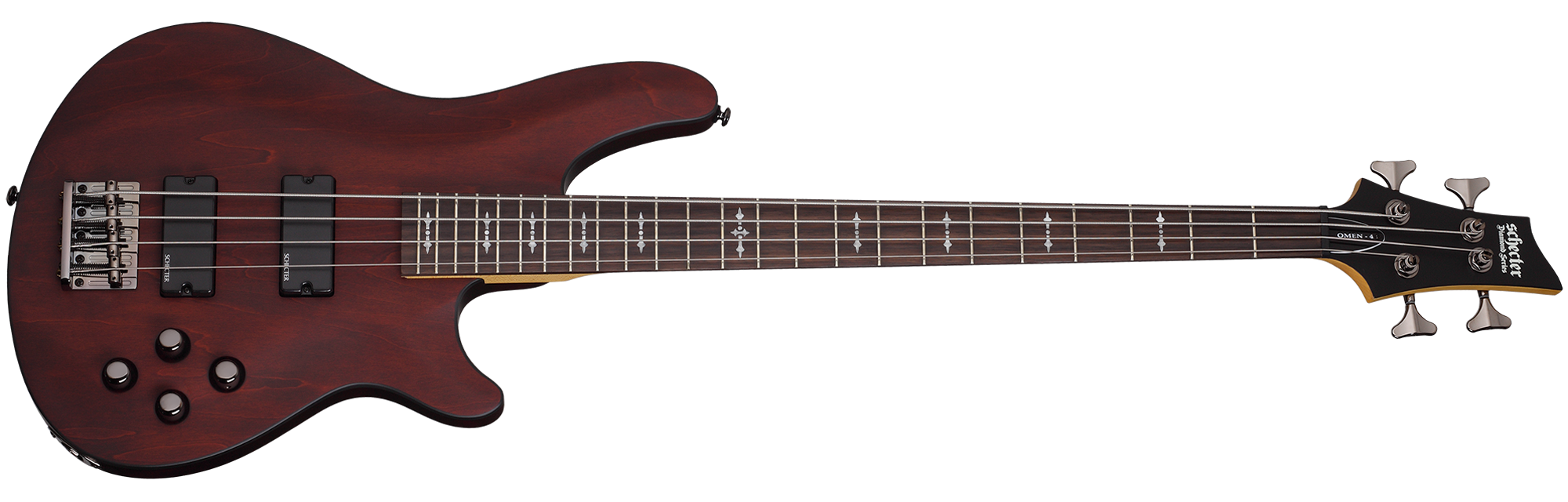 Schecter Omen Series OMEN-4-WSN Walnut Satin 4 String Bass with Schecter Diamond Bass 2091-SHC