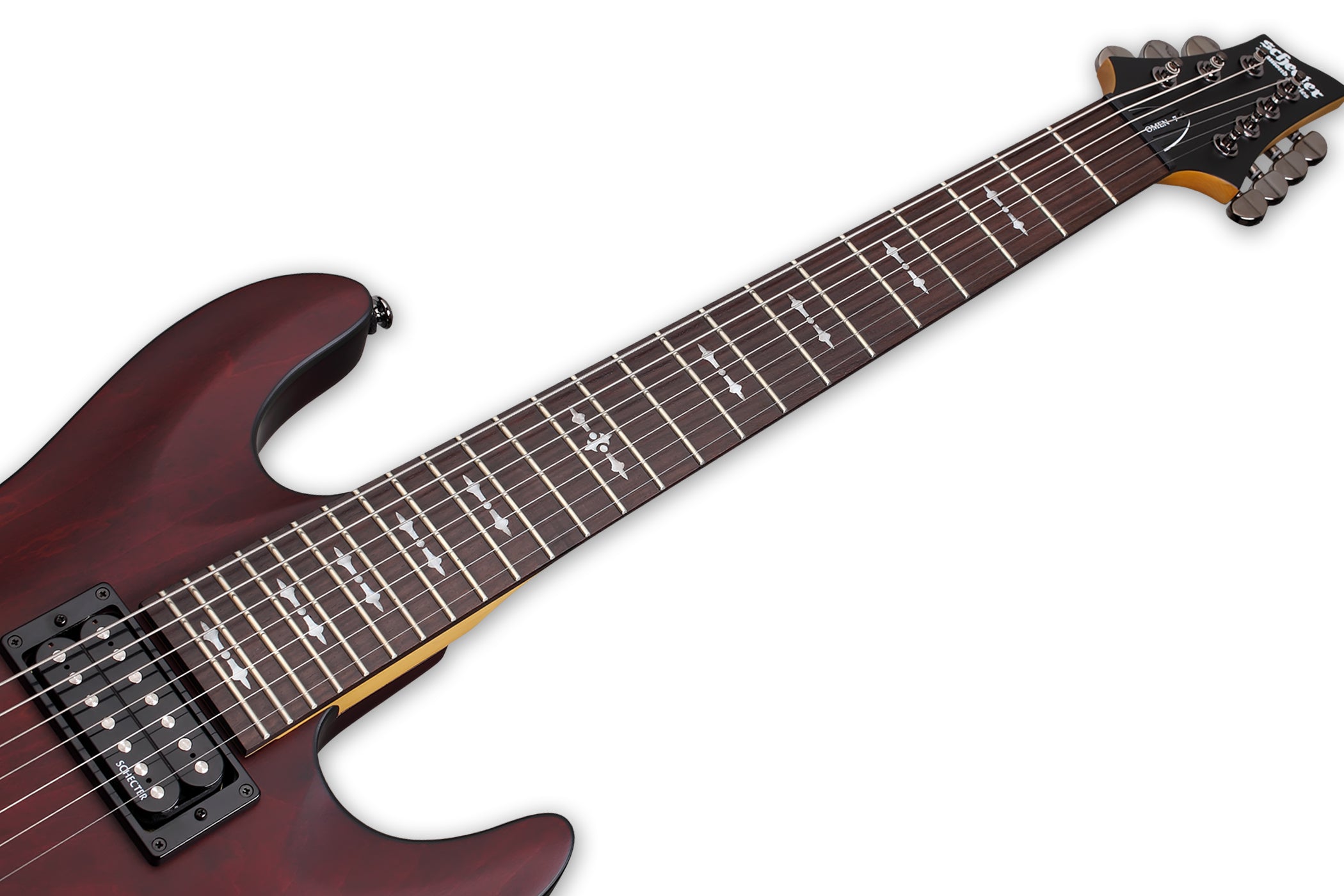 Schecter Omen Series OMEN-7-WSN Walnut Satin 7 String Guitar with Schecter Diamond Plus 2068-SHC