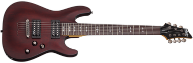 Schecter Omen Series OMEN-7-WSN Walnut Satin 7 String Guitar with Schecter Diamond Plus 2068-SHC