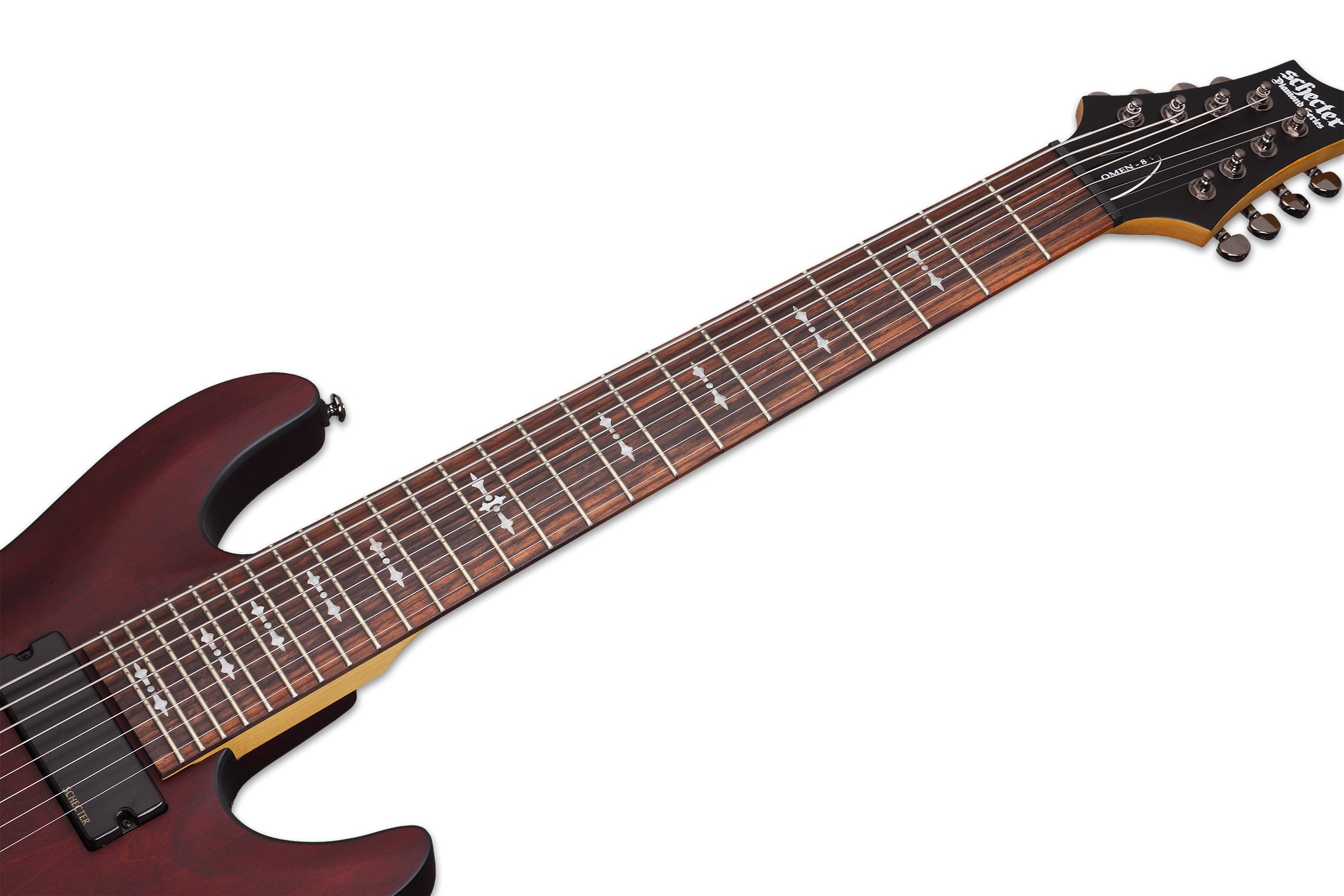 Schecter OMEN 8 WSN Walnut Satin 8 String Guitar with Schecter Diamond Plus 2074-SHC