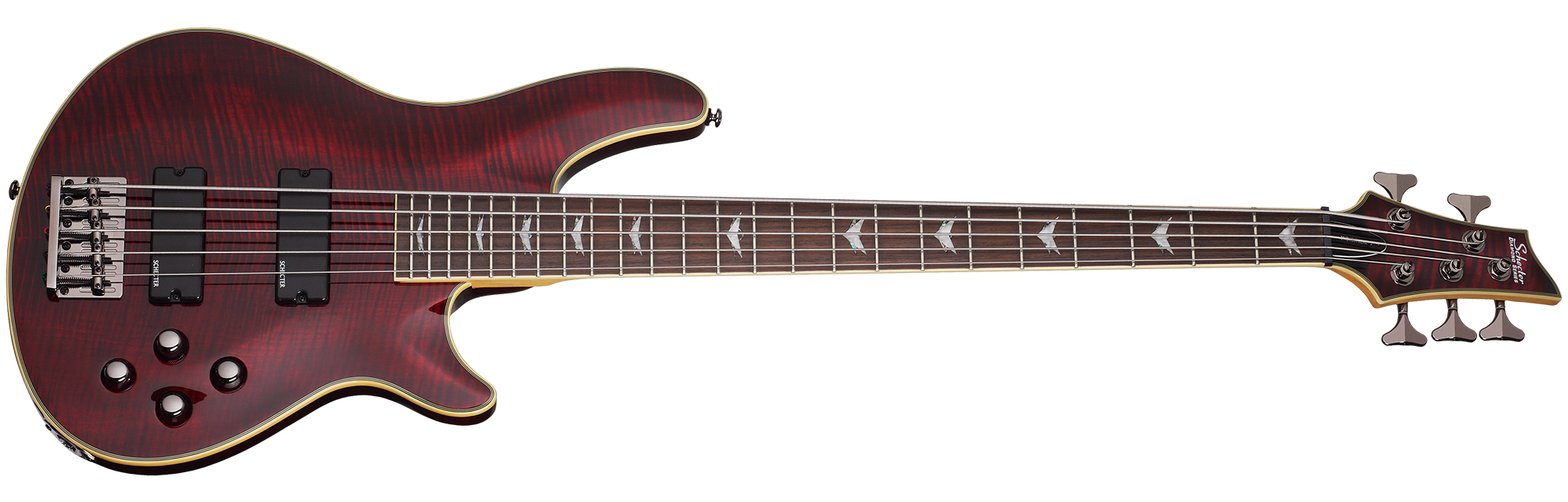 Schecter OMEN-EXTREME-5-BCH Black Cherry 5 String Bass with Schecter D