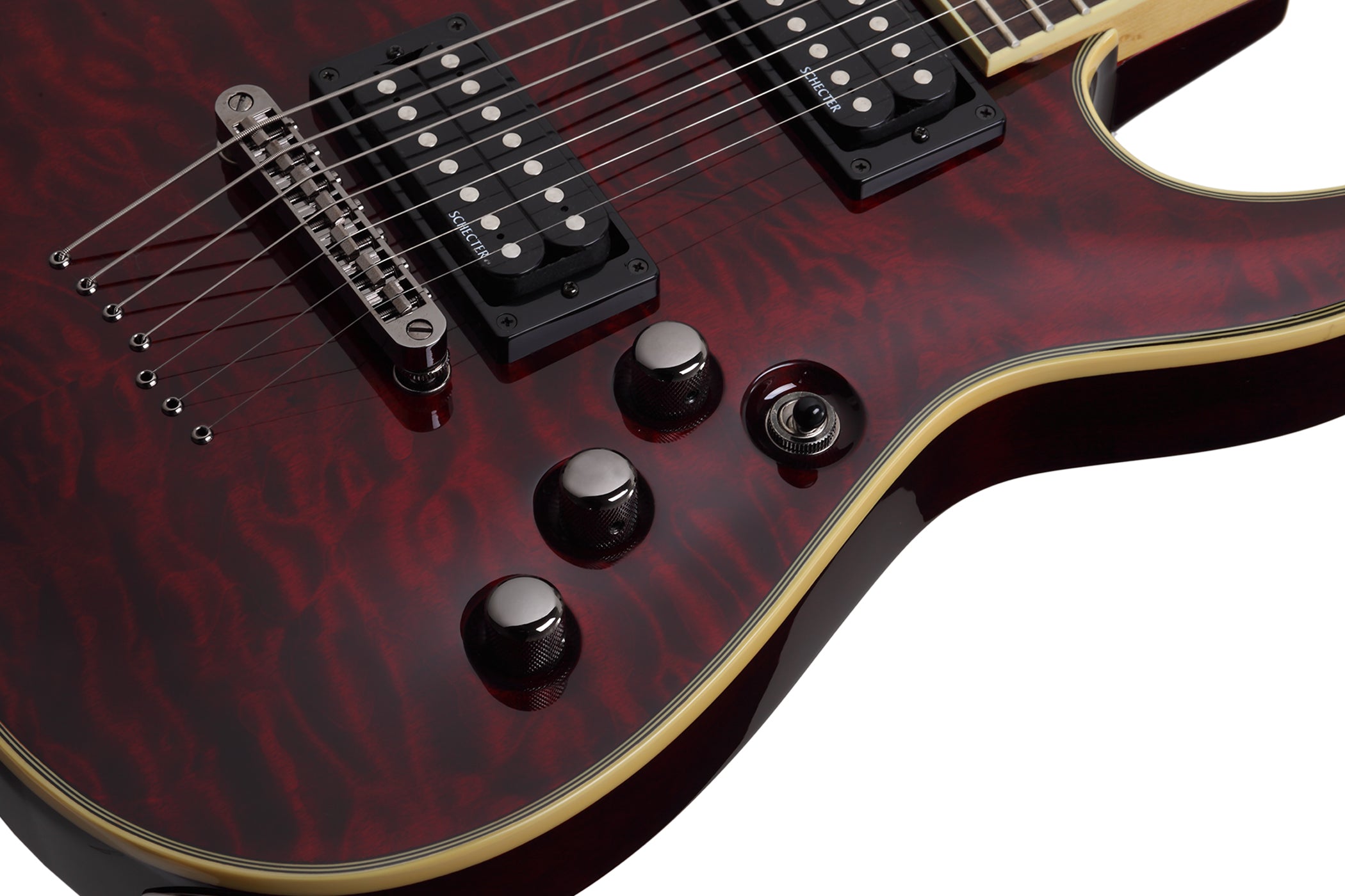 Schecter Omen Series OMEN-EXT-7-BCH Black Cherry Guitar with Schecter Diamond Plus 2008-SHC