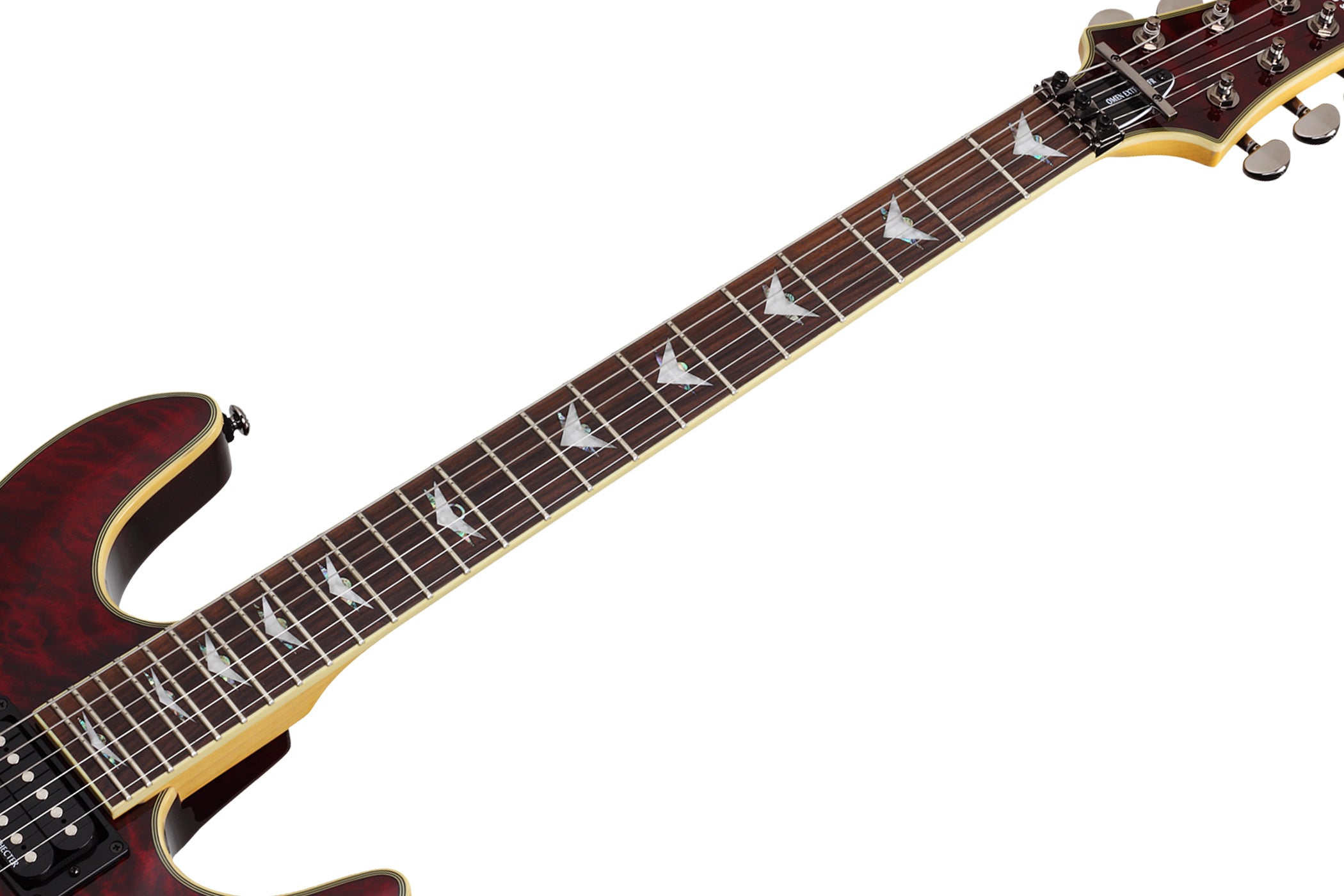 Schecter OMEN-EXT-6-FR-LH-BCH Black Cherry Guitar with FR and Schecter Diamond Plus 2010-SHC